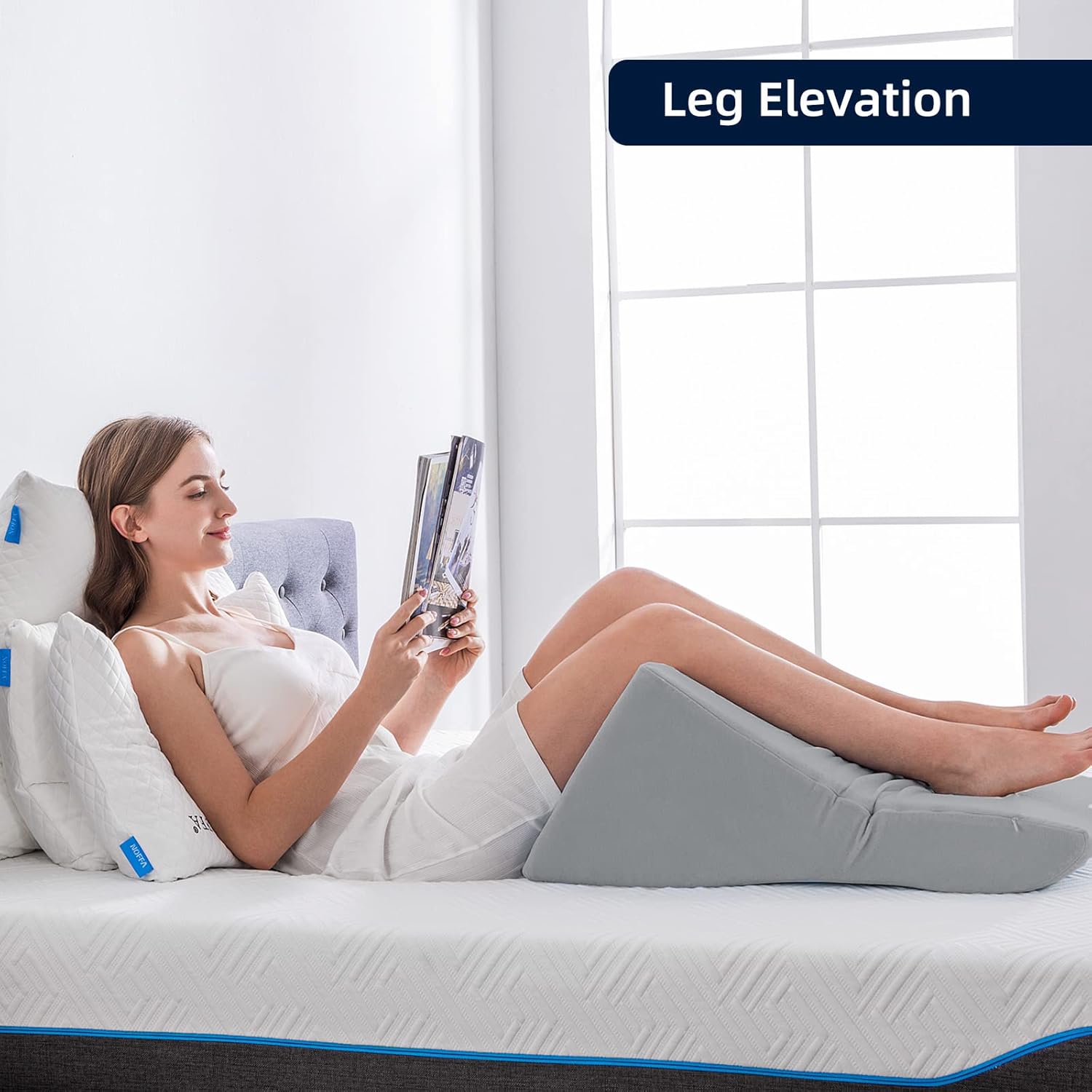 Memory foam reading pillow for bed